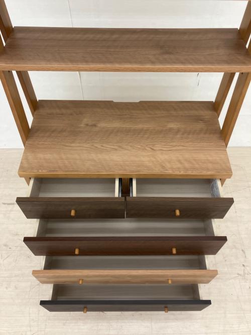 ニトリ チェストラック ブラウン×ナチュラル ランダム2 80