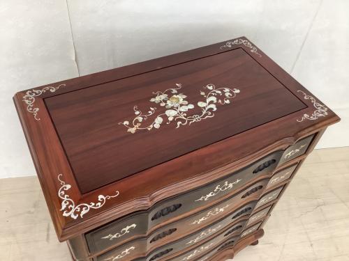 象嵌細工チェスト ブラウン