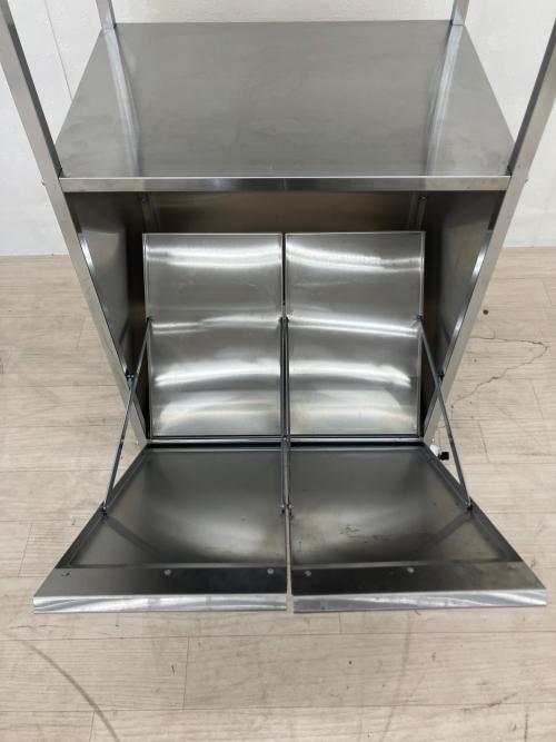 dinos (ディノス) ワゴン ステンレス作業台ワゴンダスト２分別 シルバー