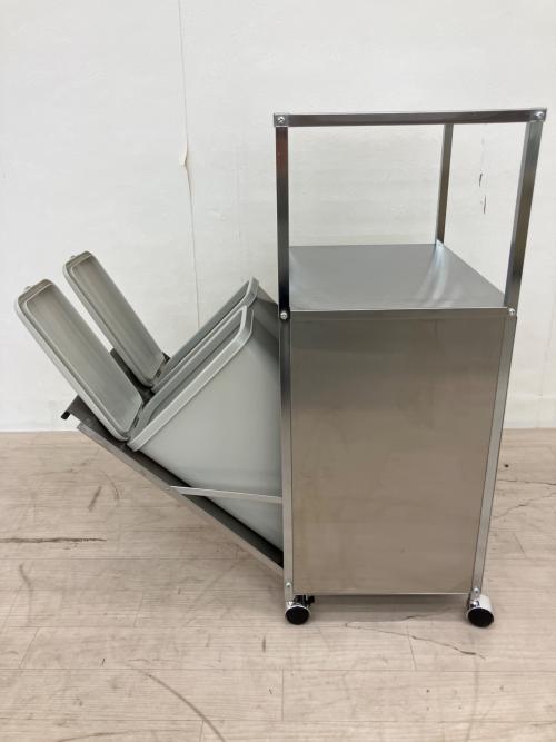 dinos (ディノス) ワゴン ステンレス作業台ワゴンダスト２分別 シルバー