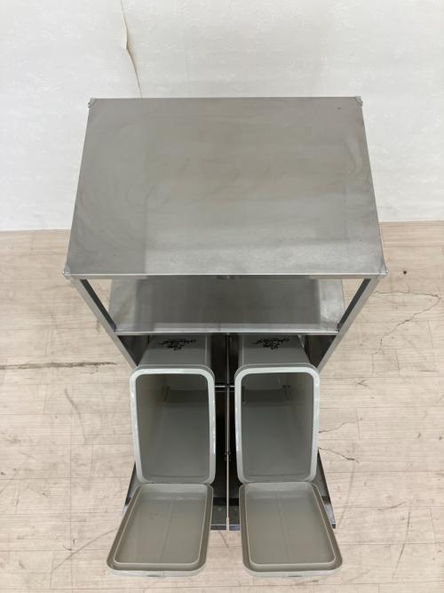 dinos (ディノス) ワゴン ステンレス作業台ワゴンダスト２分別 シルバー