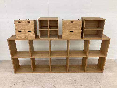 無印良品 (ムジルシリョウヒン) スタッキングシェルフ スタッキングシェルフセット・５段×２列・オーク材 ナチュラル