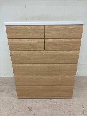 ニトリ ハイチェスト 幅:約105㎝ ホワイト×ナチュラル WISH