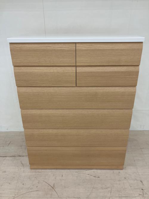 ニトリ ハイチェスト 幅:約105㎝ ホワイト×ナチュラル WISH