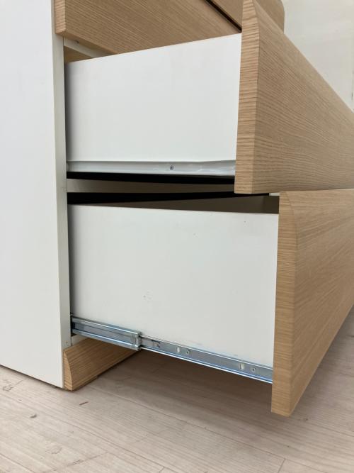 ニトリ ハイチェスト 幅:約105㎝ ホワイト×ナチュラル WISH