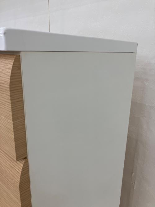 ニトリ ハイチェスト 幅:約105㎝ ホワイト×ナチュラル WISH