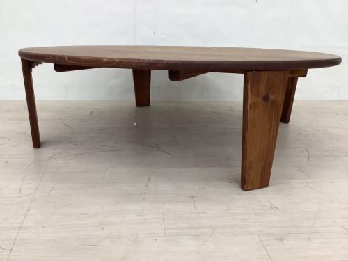 85funiture 折りたたみテーブル 幅:約120㎝ ブラウン 癒されるちゃぶ台