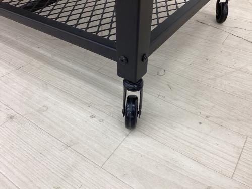 萩原 (ハギハラ) ローテーブル KT-3764 キャスター付 ダークブラウン×ブラック