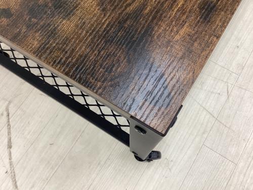 萩原 (ハギハラ) ローテーブル KT-3764 キャスター付 ダークブラウン×ブラック