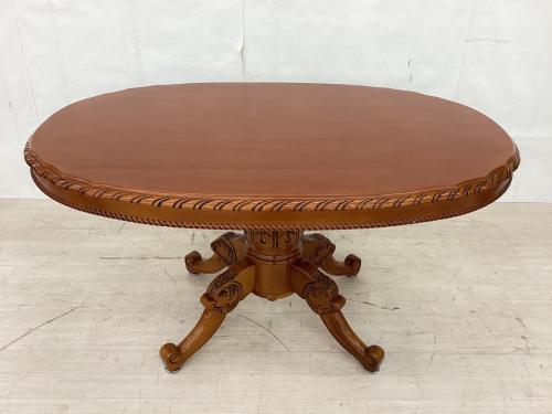 ダイニング5点セット 英国アンティーク調 ブラウン×グリーン