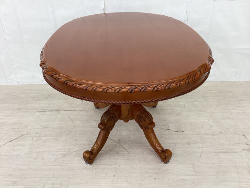 ダイニング5点セット 英国アンティーク調 ブラウン×グリーン