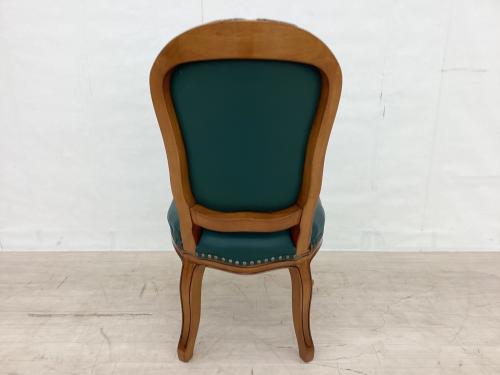 ダイニング5点セット 英国アンティーク調 ブラウン×グリーン