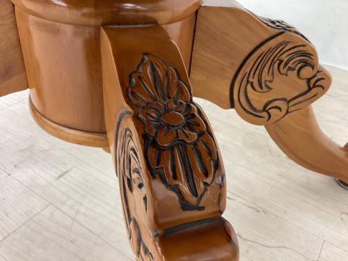 ダイニング5点セット 英国アンティーク調 ブラウン×グリーン