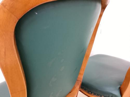 ダイニング5点セット 英国アンティーク調 ブラウン×グリーン