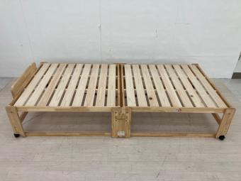 dinos (ディノス) 折りたたみベッド ナチュラル 折りたたみ式ひのきすのこベッドシングルハイ