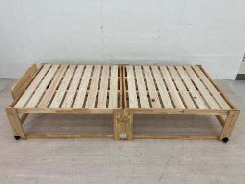 dinos (ディノス) 折りたたみベッド ナチュラル 折りたたみ式ひのきすのこベッドシングルハイ