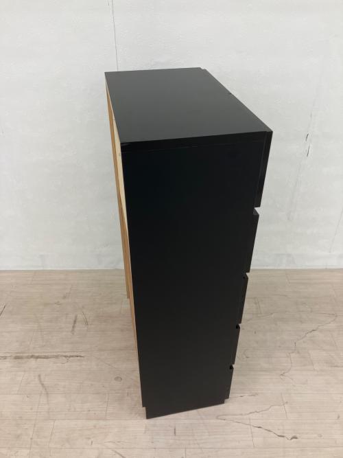 dinos (ディノス) チェスト ブラック 奥行３０薄型ツヤツヤタンス５段幅５０