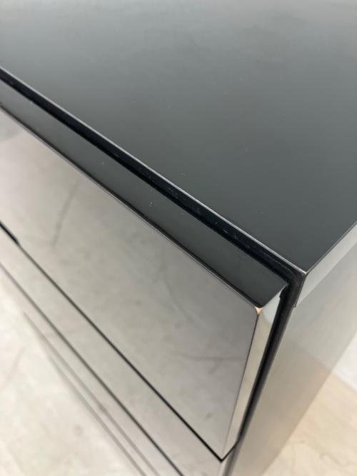 dinos (ディノス) チェスト ブラック 奥行３０薄型ツヤツヤタンス５段幅５０