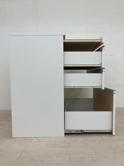 dinos (ディノス) キッチンカウンター ホワイト ダブルスライドキッチン収納引出幅７６