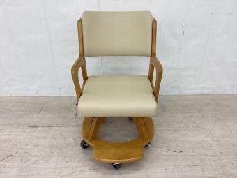 dinos (ディノス) チェア ブラウン キャスター付ロック機能付回転安心グリップチェア