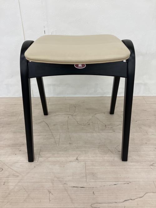 秋田木工 (アキタモッコウ) スツール 202 ベージュ×ダークブラウン Stool No.202