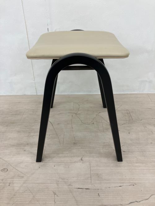 秋田木工 (アキタモッコウ) スツール 202 ベージュ×ダークブラウン