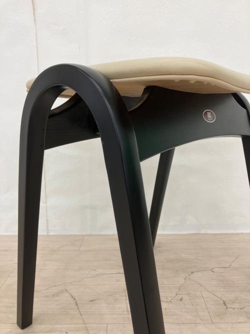 秋田木工 (アキタモッコウ) スツール 202 ベージュ×ダークブラウン Stool No.202