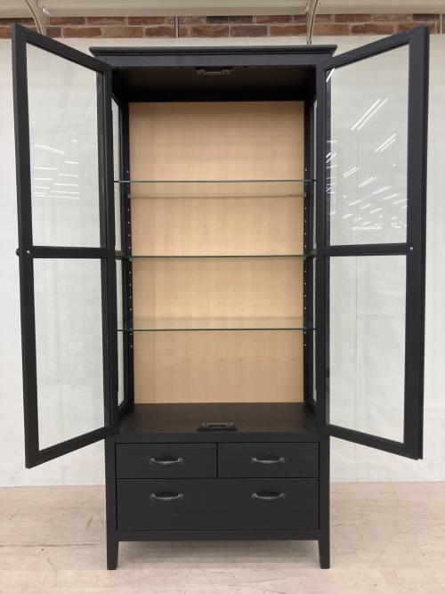 UNICO (ウニコ) キャビネット 幅:約80㎝ ブラック BECCA