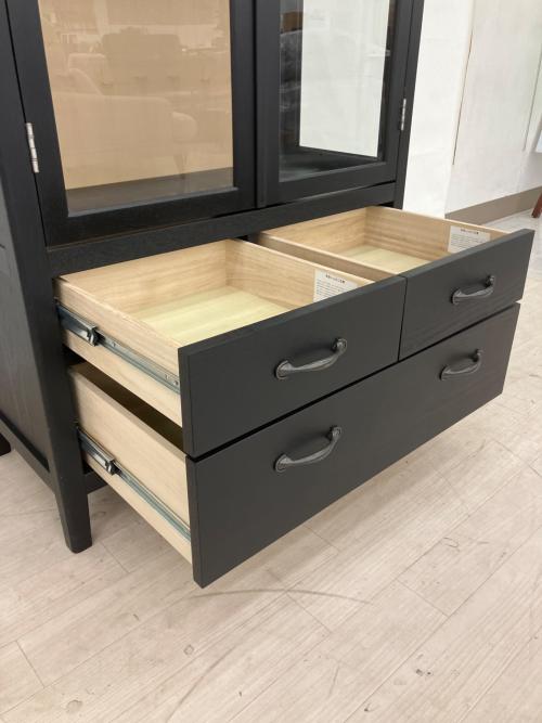 UNICO (ウニコ) キャビネット 幅:約80㎝ ブラック BECCA