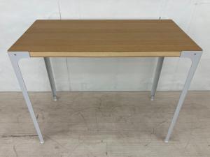 無印良品 (ムジルシリョウヒン) デスク 幅:約90㎝ ナチュラル×ホワイト スチール脚 木製デスク（廃盤品）