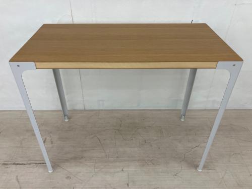 無印良品 (ムジルシリョウヒン) デスク 幅:約90㎝ ナチュラル×ホワイト スチール脚 木製デスク（廃盤品）