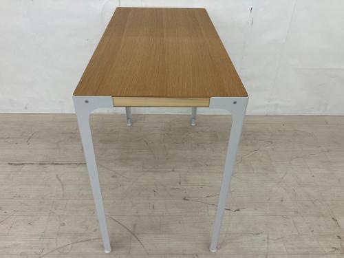 無印良品 (ムジルシリョウヒン) デスク 幅:約90㎝ ナチュラル×ホワイト スチール脚 木製デスク（廃盤品）