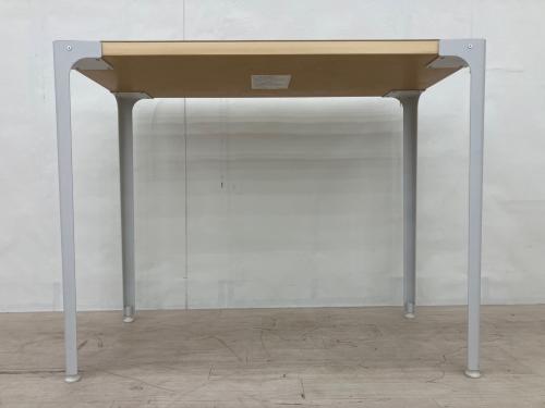 無印良品 (ムジルシリョウヒン) デスク 幅:約90㎝ ナチュラル×ホワイト スチール脚 木製デスク（廃盤品）