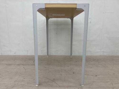 無印良品 (ムジルシリョウヒン) デスク 幅:約90㎝ ナチュラル×ホワイト スチール脚 木製デスク（廃盤品）