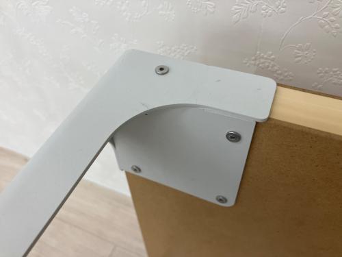 無印良品 (ムジルシリョウヒン) デスク 幅:約90㎝ ナチュラル×ホワイト スチール脚 木製デスク（廃盤品）