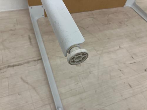 無印良品 (ムジルシリョウヒン) デスク 幅:約90㎝ ナチュラル×ホワイト スチール脚 木製デスク（廃盤品）