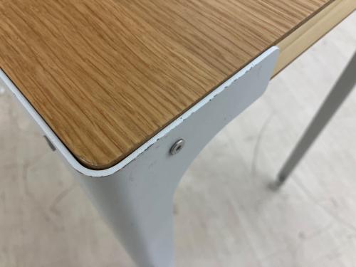 無印良品 (ムジルシリョウヒン) デスク 幅:約90㎝ ナチュラル×ホワイト スチール脚 木製デスク（廃盤品）