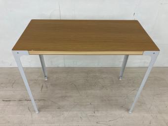 無印良品 (ムジルシリョウヒン) デスク 幅:約90㎝ ナチュラル×ホワイト スチール脚 木製デスク（廃盤品）