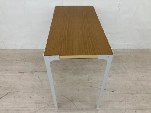 無印良品 (ムジルシリョウヒン) デスク 幅:約90㎝ ナチュラル×ホワイト スチール脚 木製デスク（廃盤品）