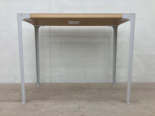 無印良品 (ムジルシリョウヒン) デスク 幅:約90㎝ ナチュラル×ホワイト スチール脚 木製デスク（廃盤品）