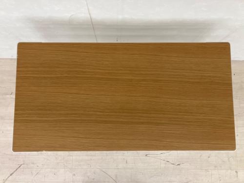 無印良品 (ムジルシリョウヒン) デスク 幅:約90㎝ ナチュラル×ホワイト スチール脚 木製デスク（廃盤品）