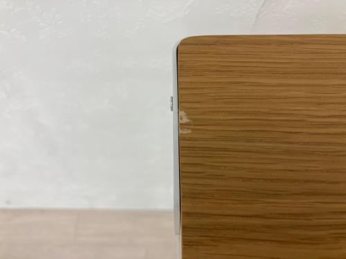 無印良品 (ムジルシリョウヒン) デスク 幅:約90㎝ ナチュラル×ホワイト スチール脚 木製デスク（廃盤品）