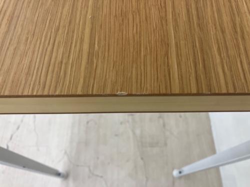 無印良品 (ムジルシリョウヒン) デスク 幅:約90㎝ ナチュラル×ホワイト スチール脚 木製デスク（廃盤品）