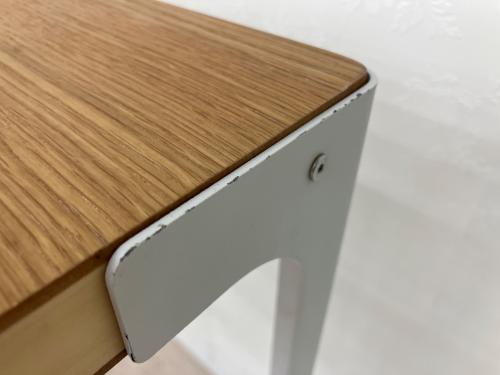 無印良品 (ムジルシリョウヒン) デスク 幅:約90㎝ ナチュラル×ホワイト スチール脚 木製デスク（廃盤品）