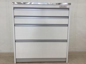 キッチンカウンター 収納物を考えたカウンター８８．５ ホワイト