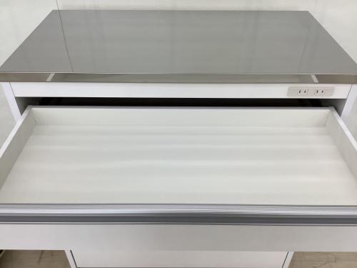 キッチンカウンター 収納物を考えたカウンター８８．５ ホワイト