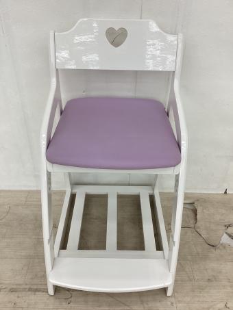 ニトリ 学習椅子 ホワイト×パープル ルミエ