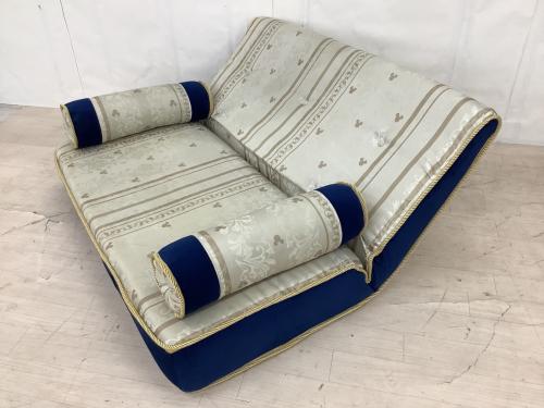 BELLE MAISON (ベルメゾン) リクライニングローソファー ミッキーモチーフ クッション×2付 ブルー×ベージュ