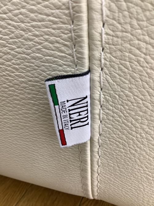 NIERI 2人掛けソファー クッションファスナー着脱式 MADE INITALY ホワイト