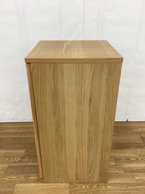 無印良品 (ムジルシリョウヒン) キャビネット 幅:約44㎝ ナチュラル 木製キャビネット ガラス扉 スリム オーク材突板